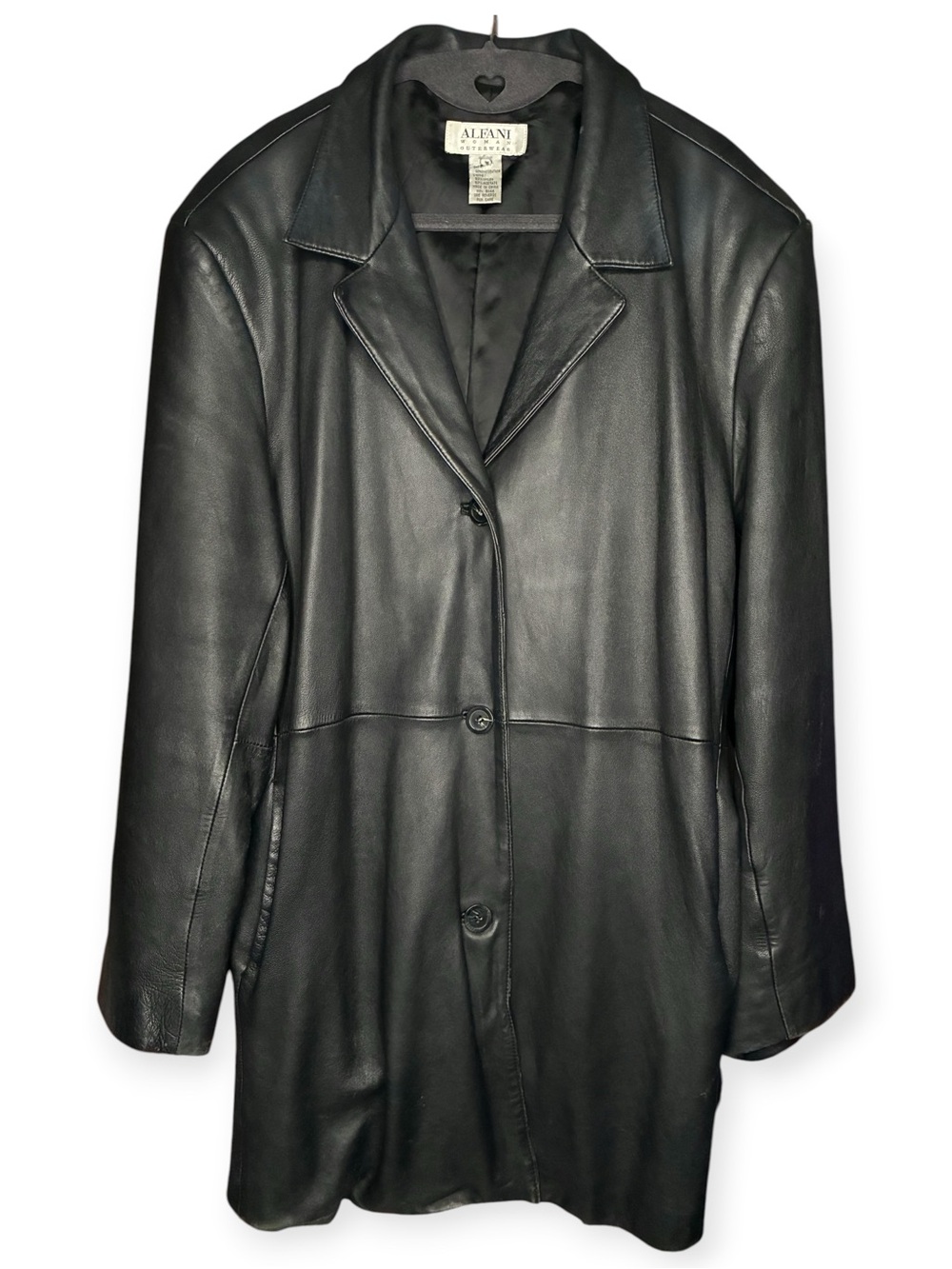 ALFANI WOMAN OUTERWEAR 2X *read* Leather Jacket 3 Button Front